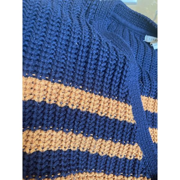 Womens Cardigan Sz L Striped Oversized Grandpa Chunky Fisherman Preppy Grunge - Picture 8 of 12